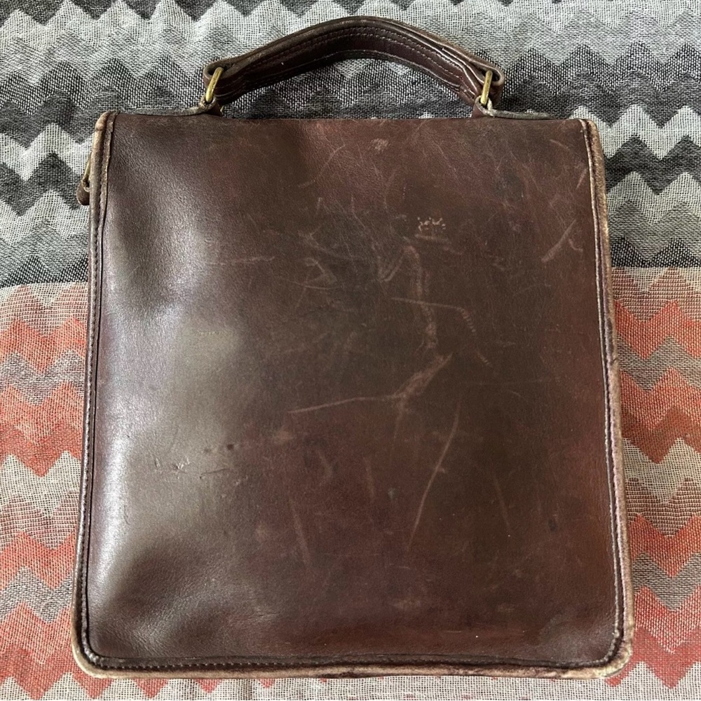 Coach Vintage Brown Leather Station Bag - Top Handle Purse 5130 Classic Classy - Picture 13 of 14
